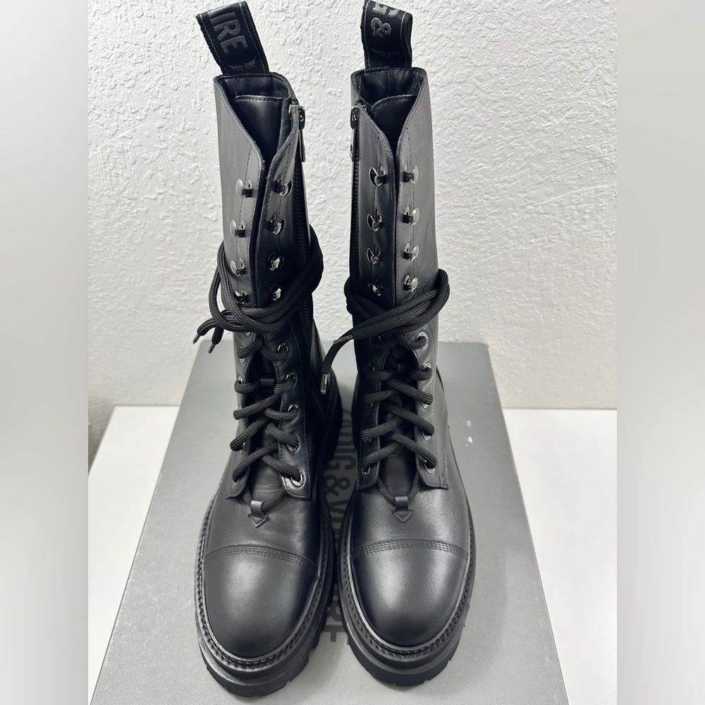 Zadig & Voltaire Women's Ride Block Heel High Ankle Boots size 39 (US 8) Black - Picture 9 of 14